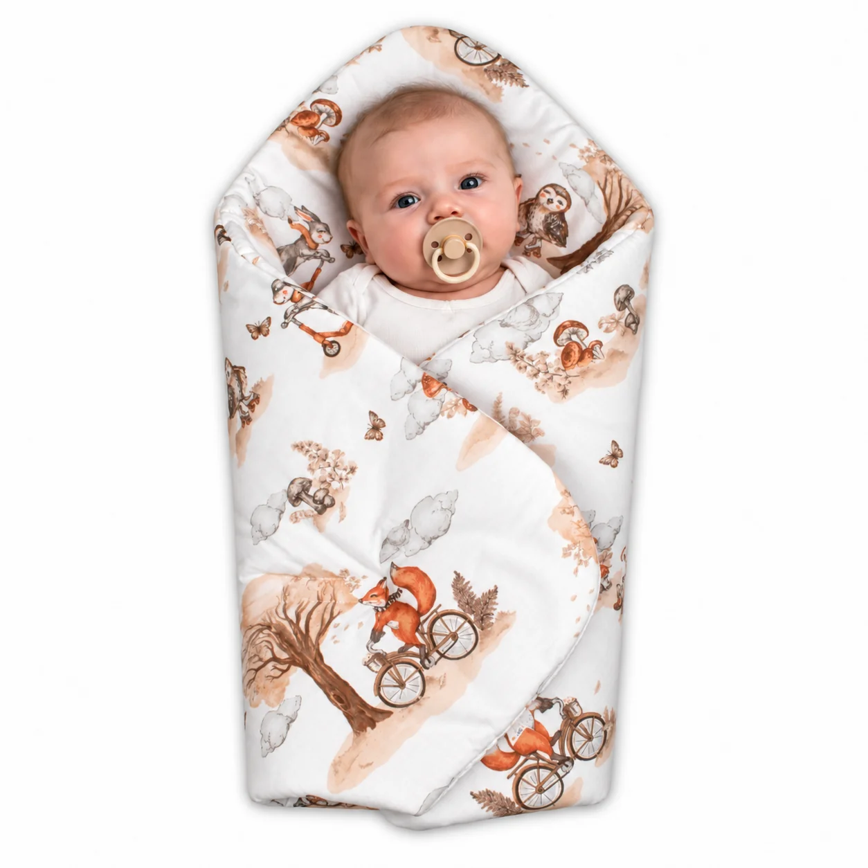 Baby Nellys Zavinovačka pro miminko Liška, béžová,bílá