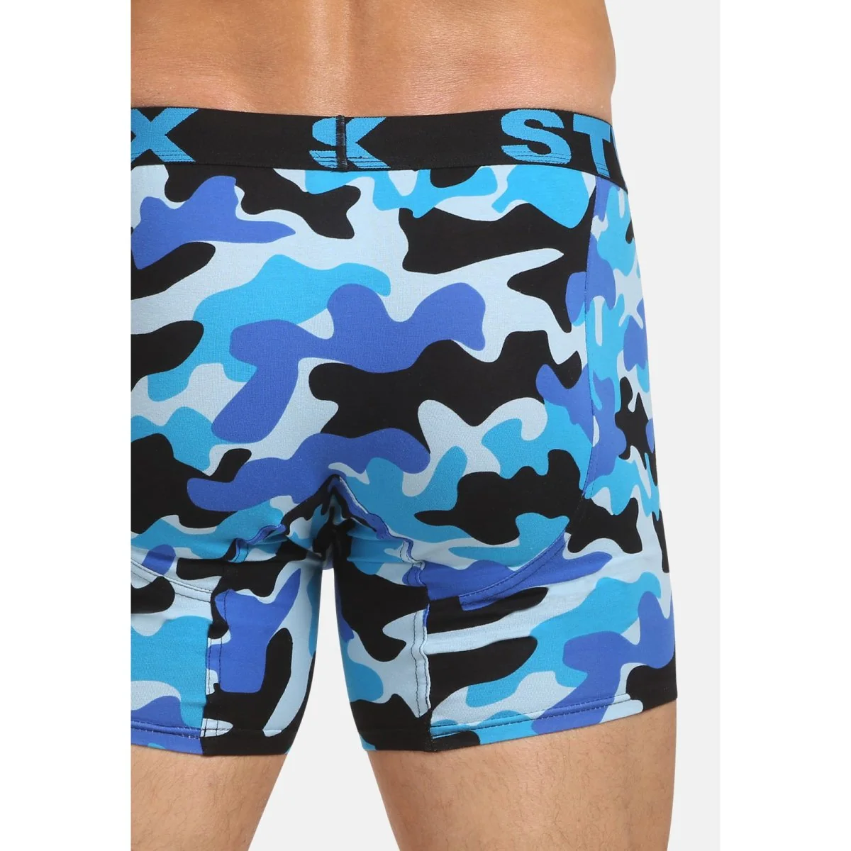 Styx Pánské boxerky long art sportovní guma maskáč modrý (UN1850) L