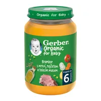 Gerber Organic Zelenina s telecím masem BIO 6m+