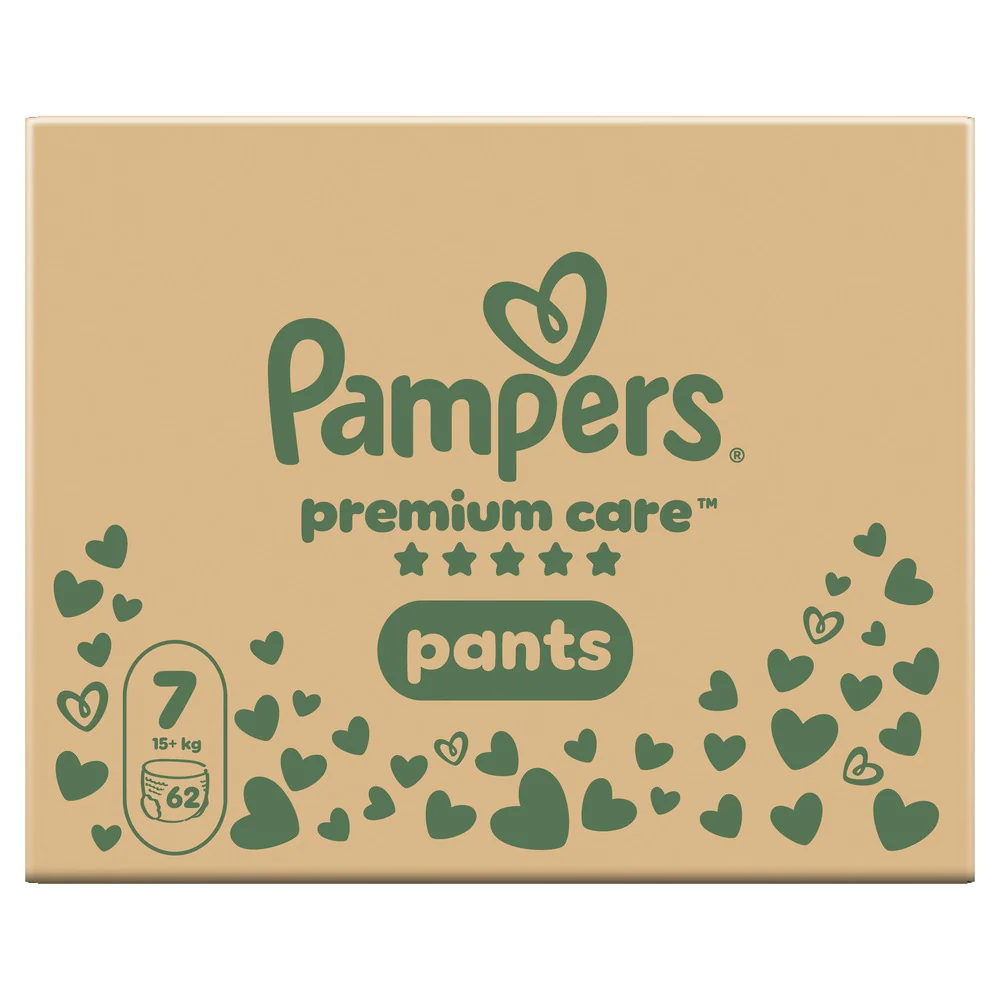 Pampers Premium Care Pants vel. 7 15+ kg plenkové kalhotky 62 ks