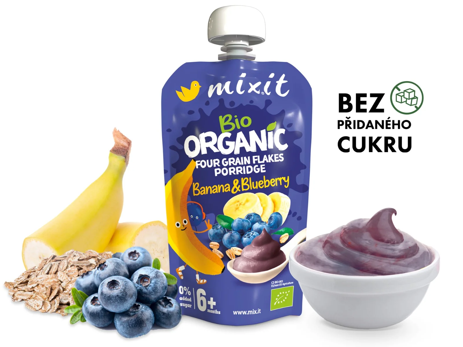 Mixit BIO Kapsička Banán a borůvka 110 g