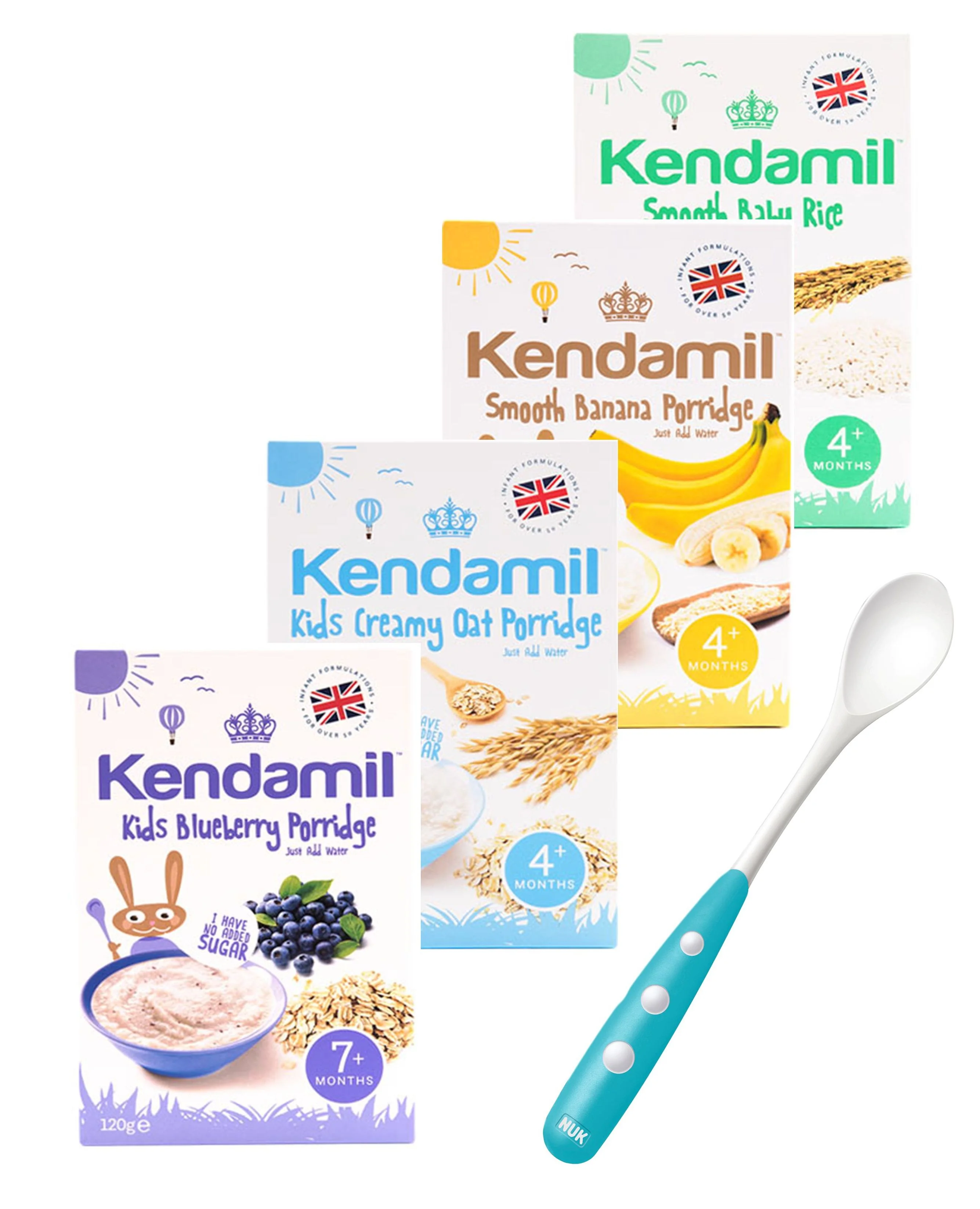 Kendamil Variace kaší 4 ks + dárek lžička