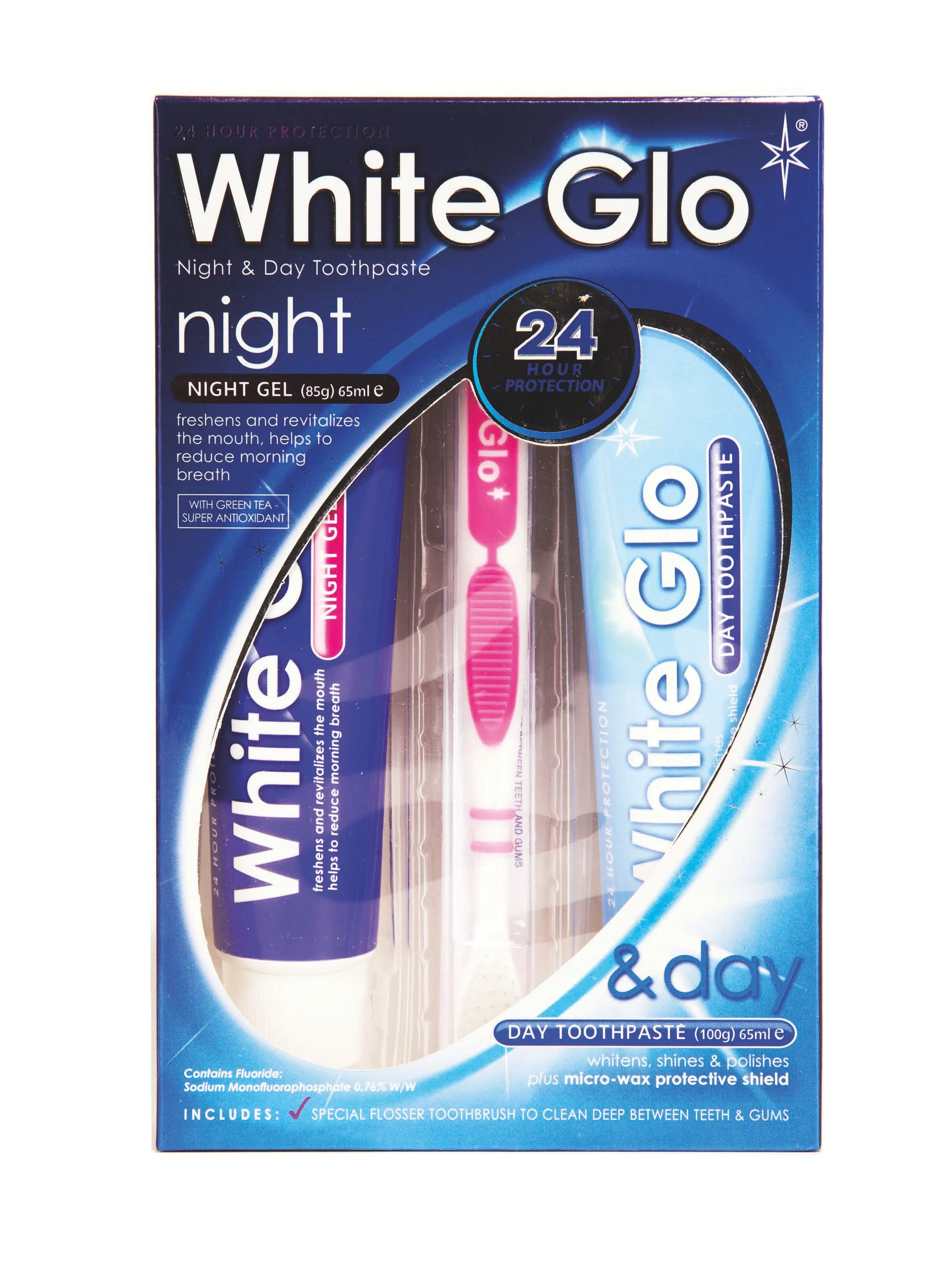 White Glo Night&Day Bělicí set denní pasta 100 g + noční gel 85 g