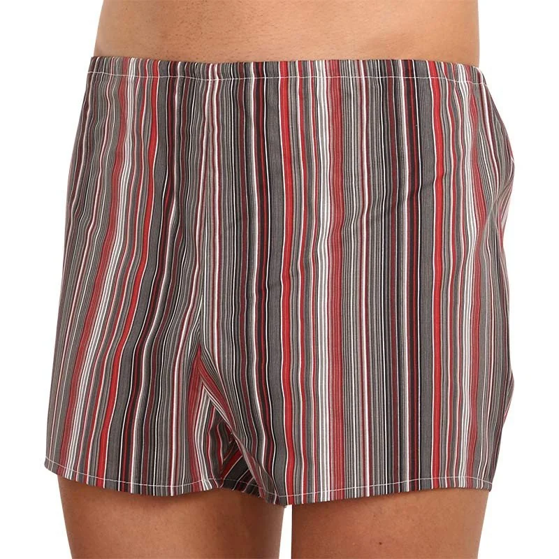 Foltýn 3PACK Klasické pánské trenky červené proužky nadrozměr (3xKN76) 4XL