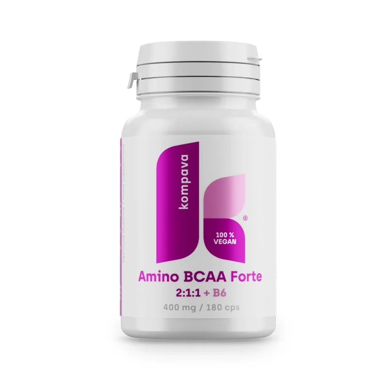 KOMPAVA Amino BCAA Forte 2:1:1 180 kapslí, aminokyseliny
