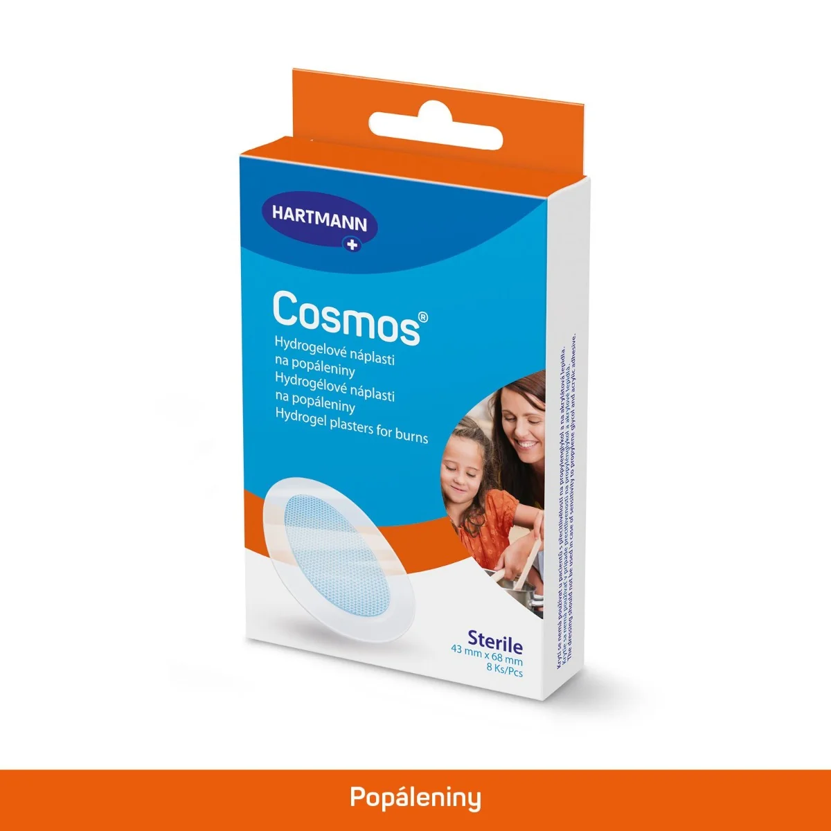 Cosmos Náplasti na popáleniny 68 x 43 mm 8 ks