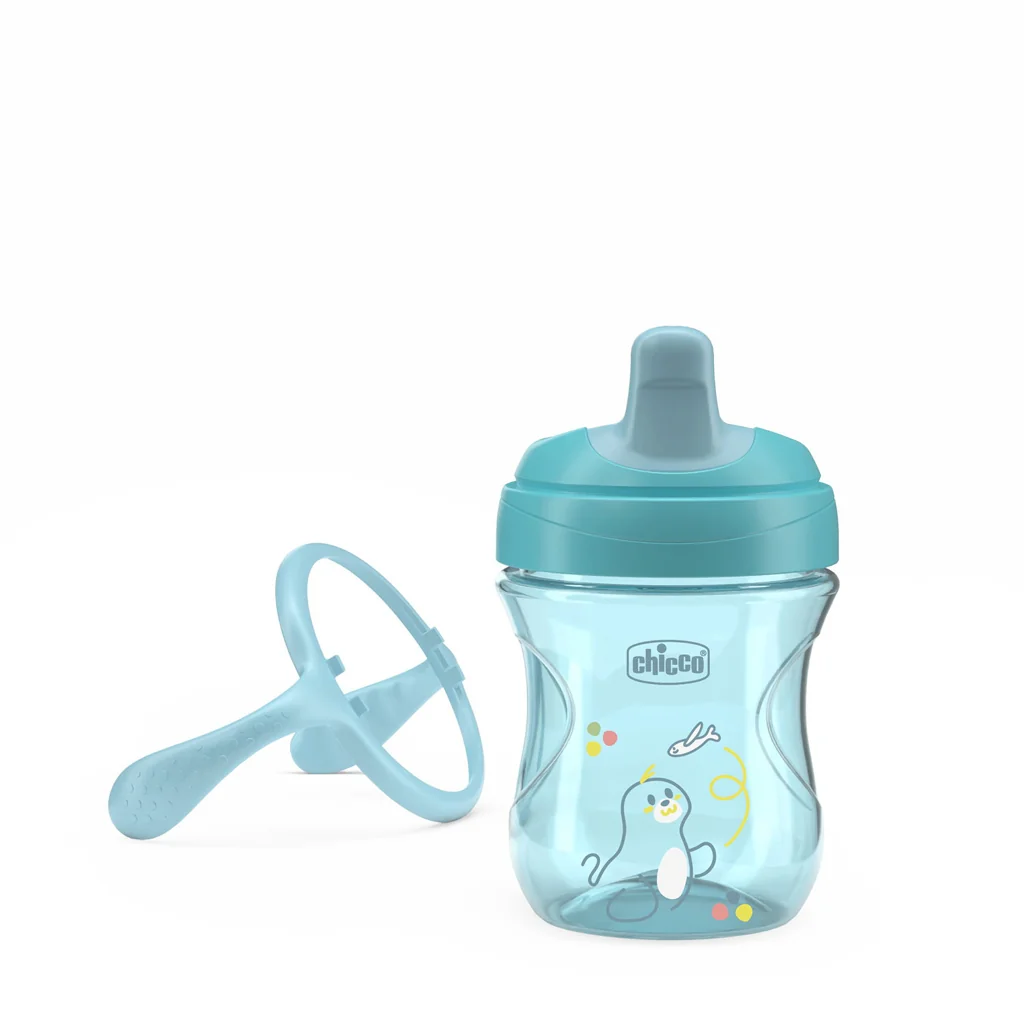 Chicco Hrneček Training s držadly 6m+ 200 ml teal