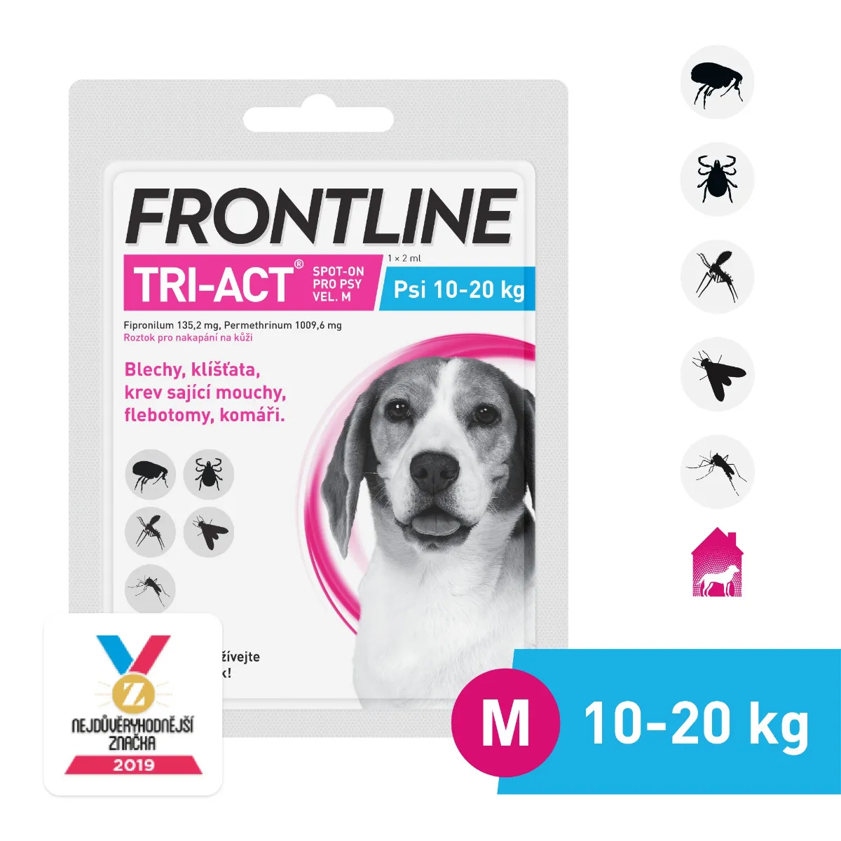 FRONTLINE TRI-ACT pro psy 10-20 kg (M) 1 pipeta