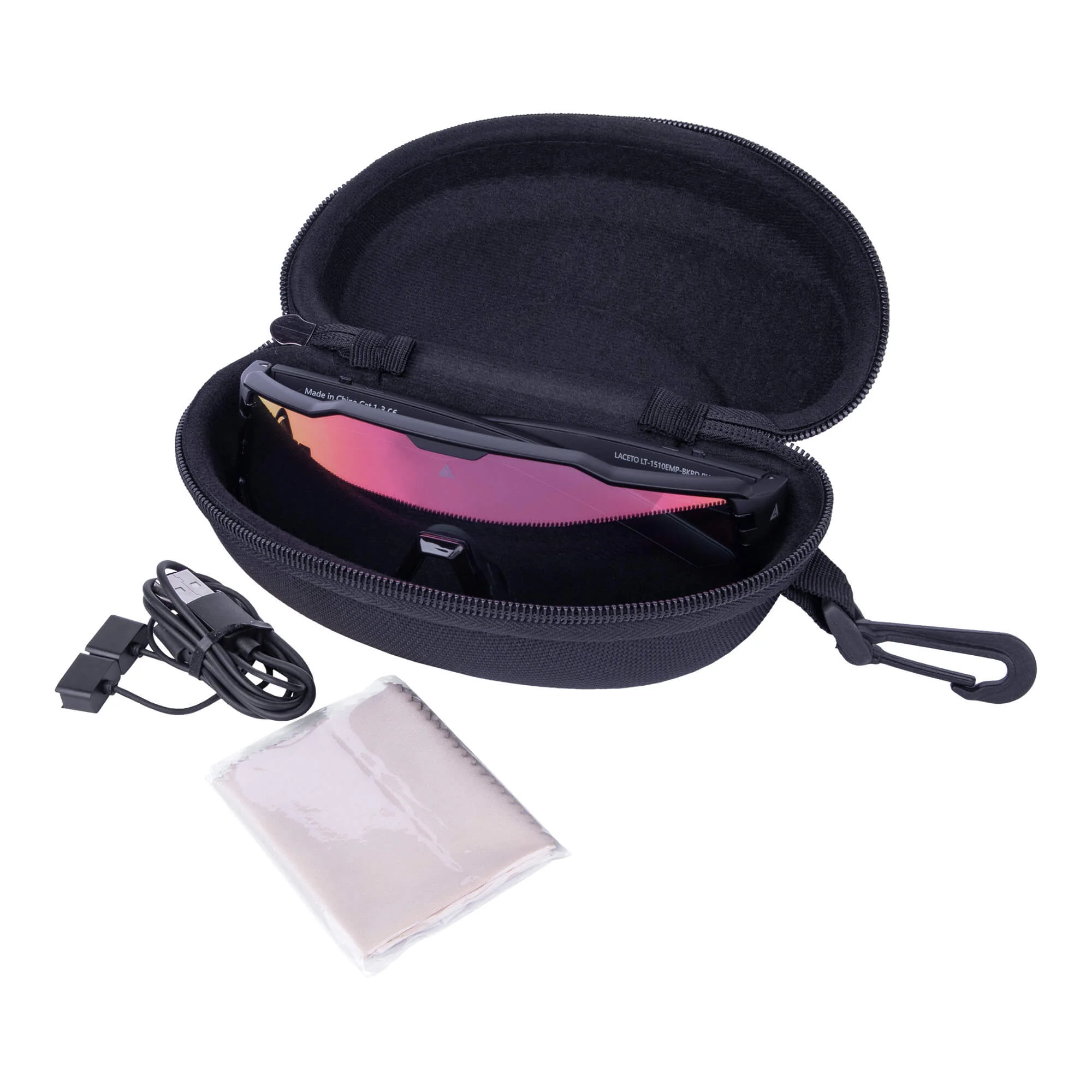LACETO Bluetooth Sluneční brýle RAPIDO BT RED, fotochromatické