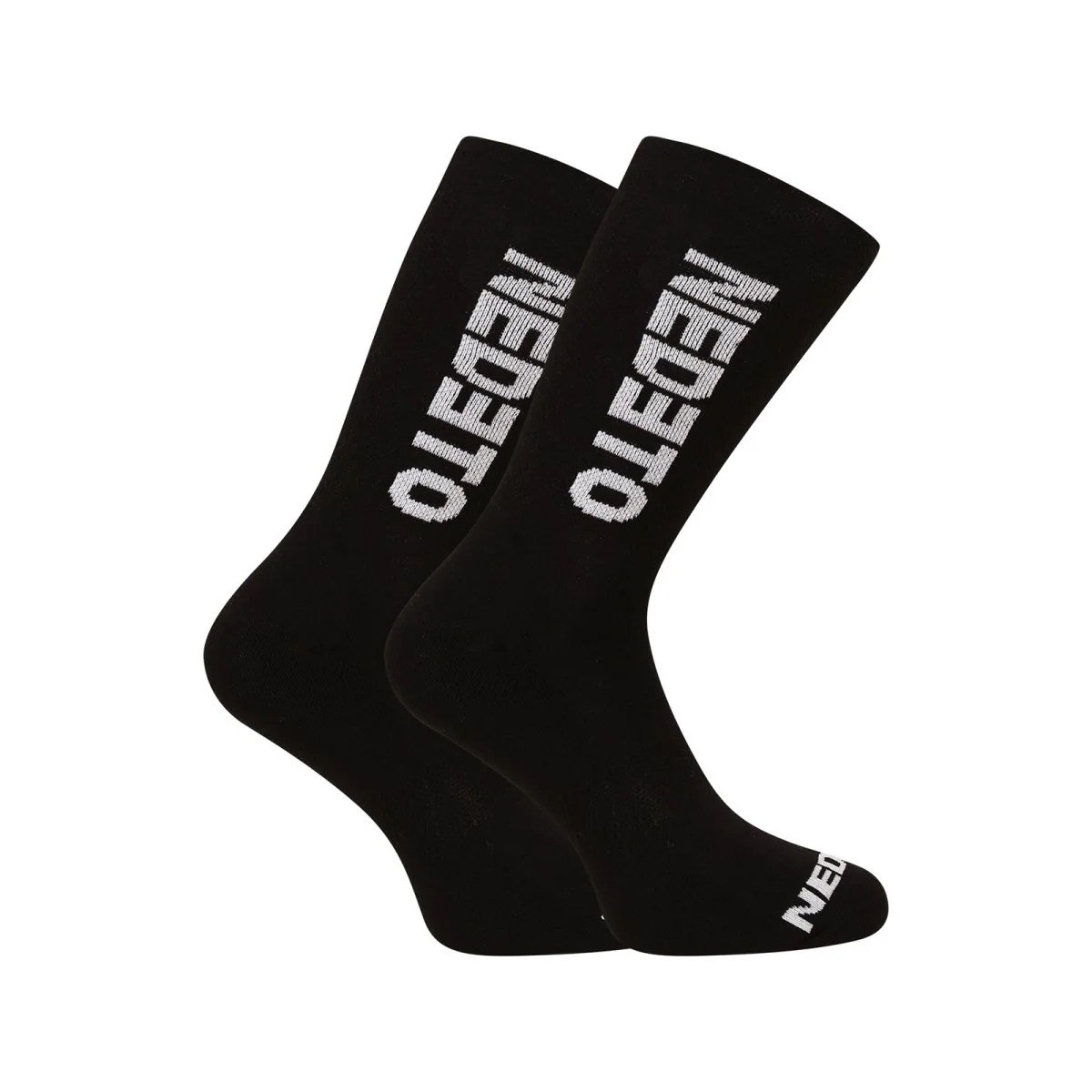 Nedeto 10PACK ponožky vysoké černé (10NDTP001-brand) S