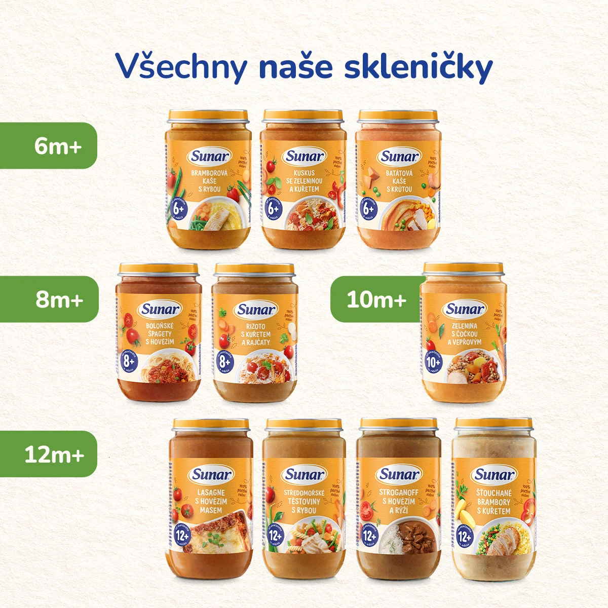 Sunar Příkrm šťouchané brambory s kuřetem 12m+ 235 g