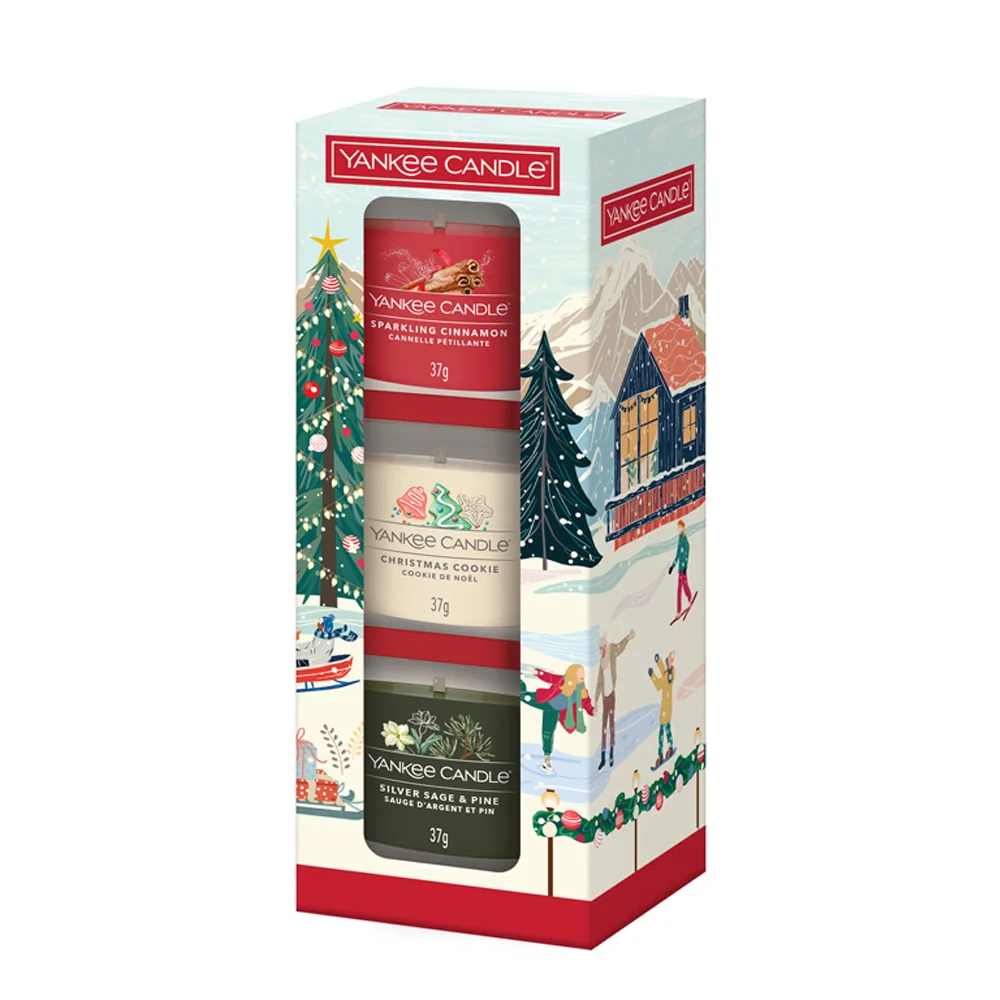 Yankee Candle Votivní svíčky ve skle Christmas Classic dárková sada 3 ks