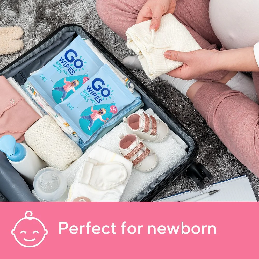 GoWipes Dětské vlhčené ubrousky pro novorozence Plastic Free 24 ks