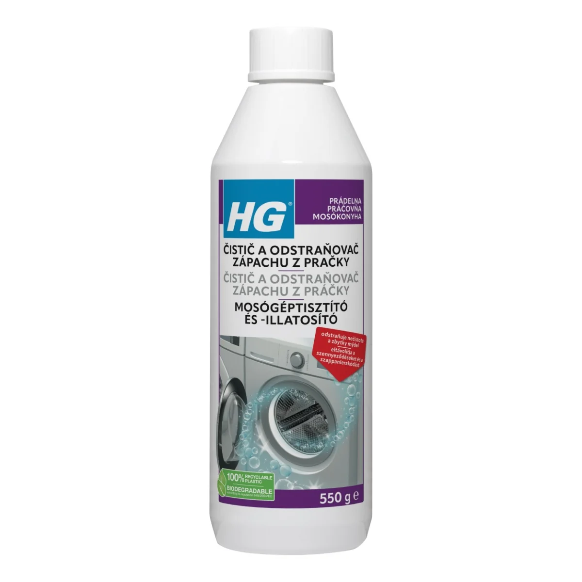 HG Čistič a odstraňovač zápachu z pračky 550 g