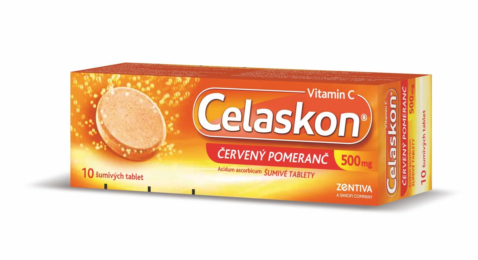 Celaskon Červený pomeranč 500 mg 10 šumivých tablet