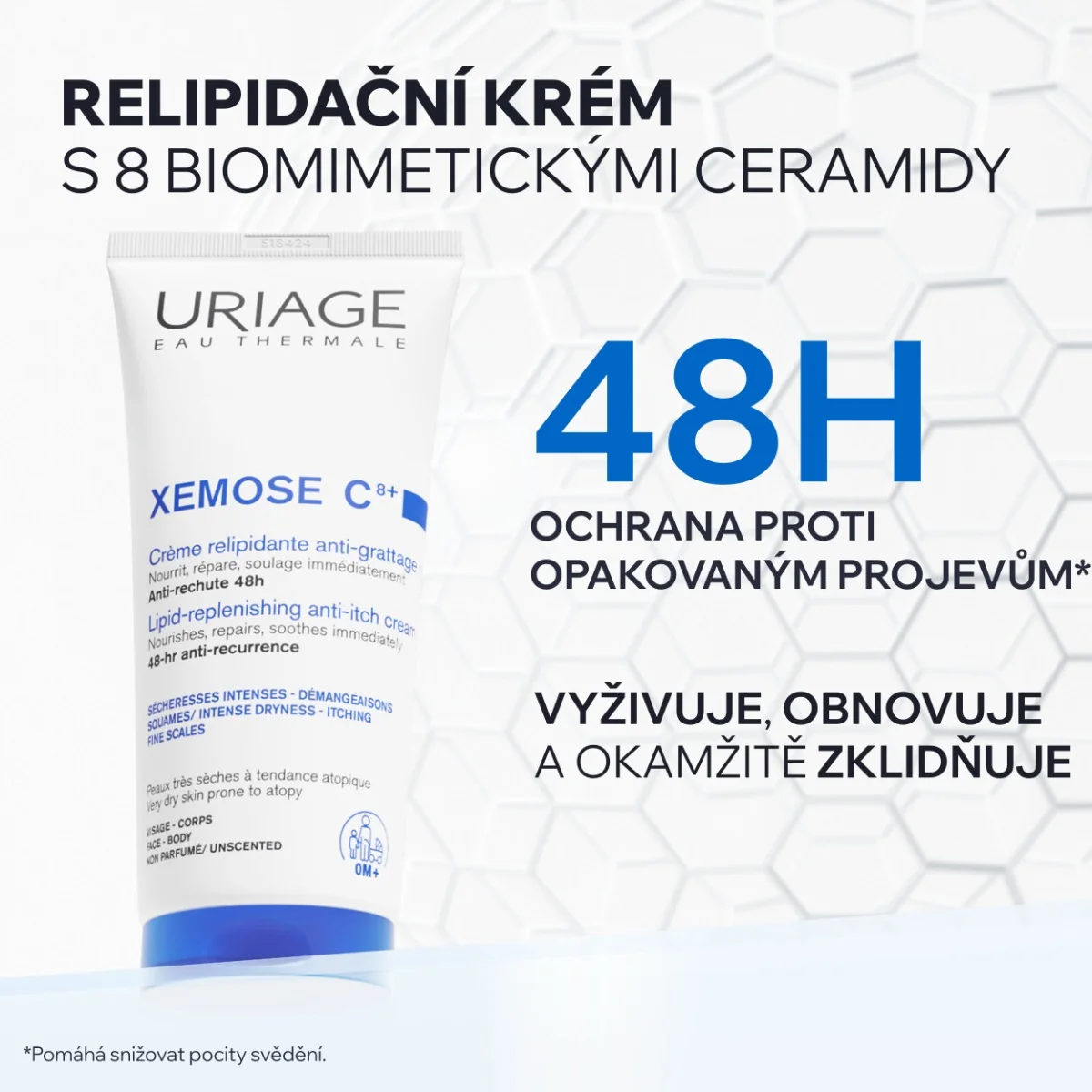 Uriage Xémose C8+ Relipidační zklidňující krém pro suchou až atopickou pokožku 200 ml