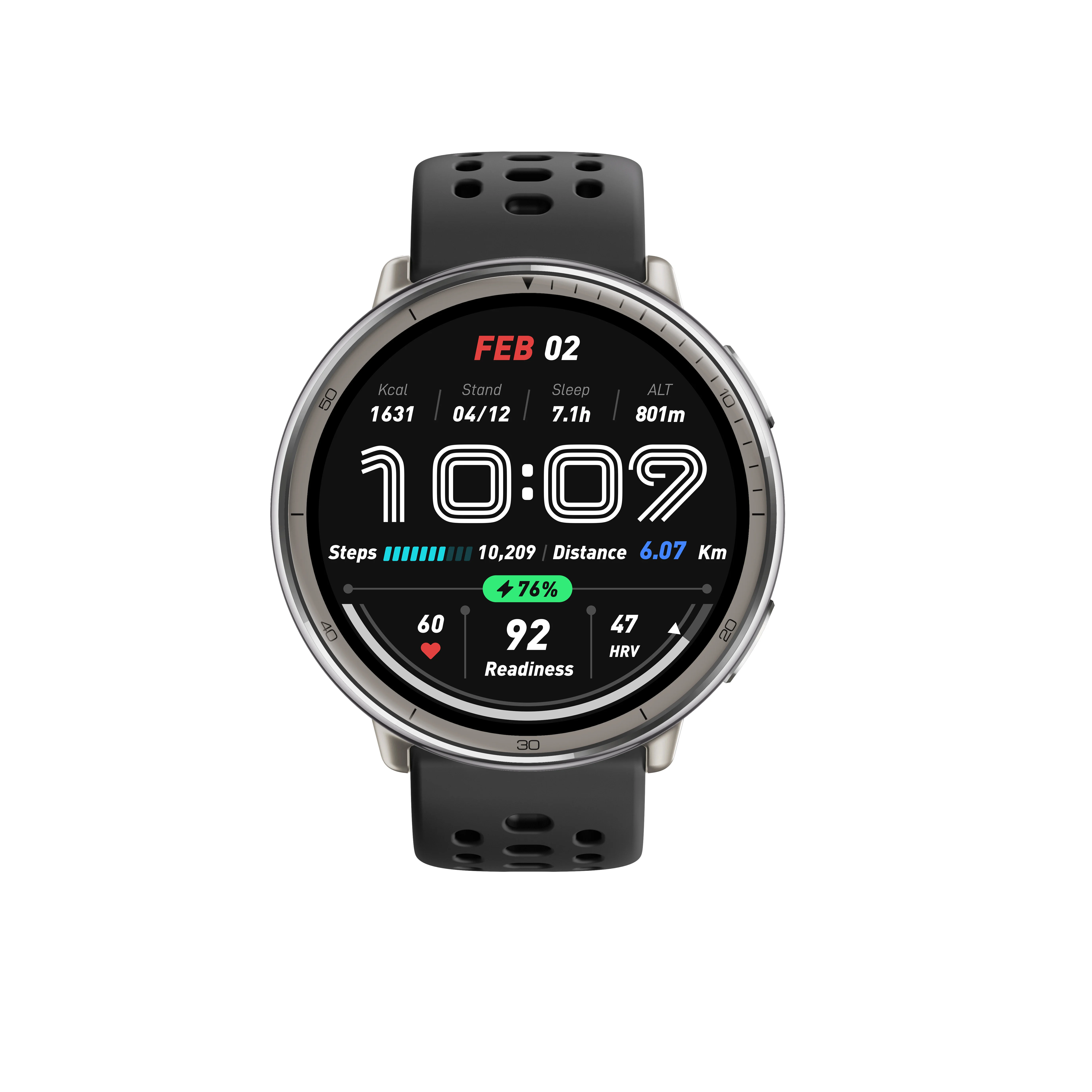 Amazfit Active 2 Round Sport Silicone chytré hodinky černé