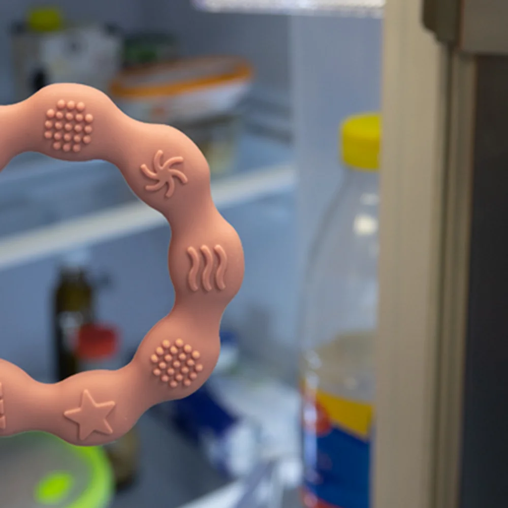 Babyono Kousátko silikonové Kroužek 1 ks růžové