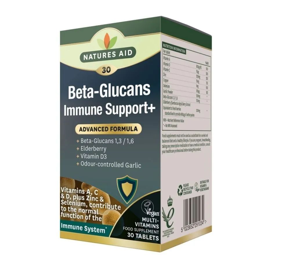 Natures Aid Beta Glukany s antioxidanty na imunitu 30 tablet