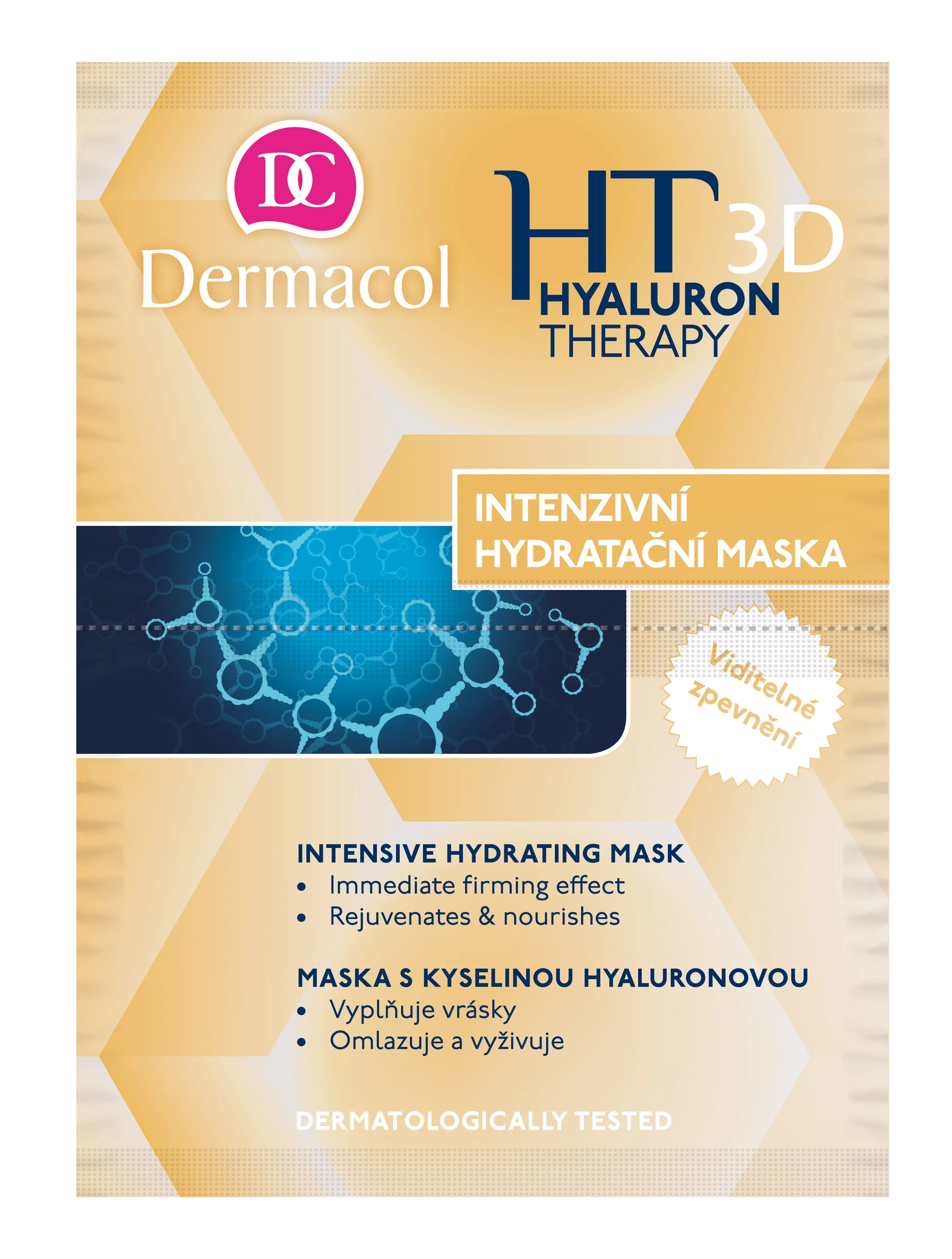 Dermacol Hyaluron Therapy 3D remodelační intenzivní hydratační maska 2x8 g