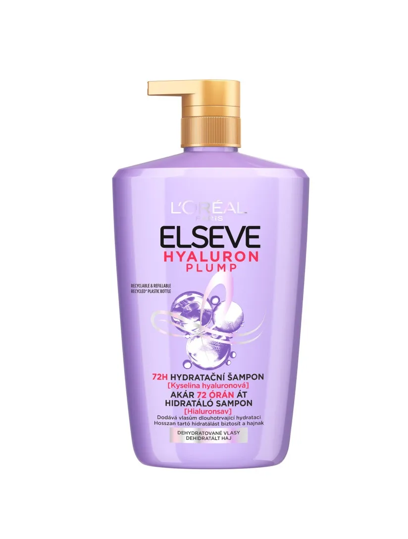 Loréal Paris Elseve Plump 72H hydratační šampon s kyselinou hyaluronovou 1000 ml
