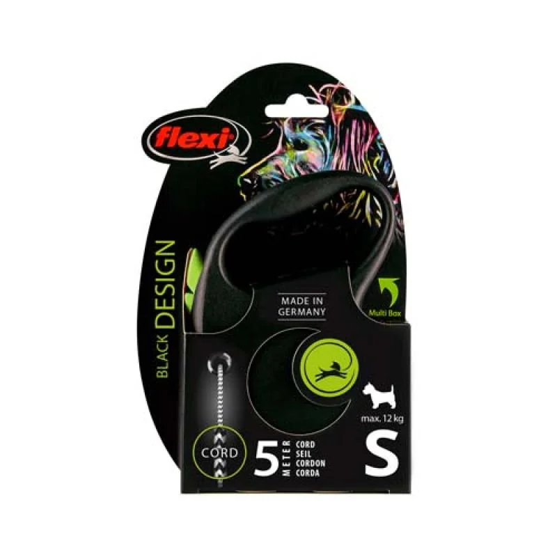 Flexi Vodítko Black Design lanko S zelené 5m