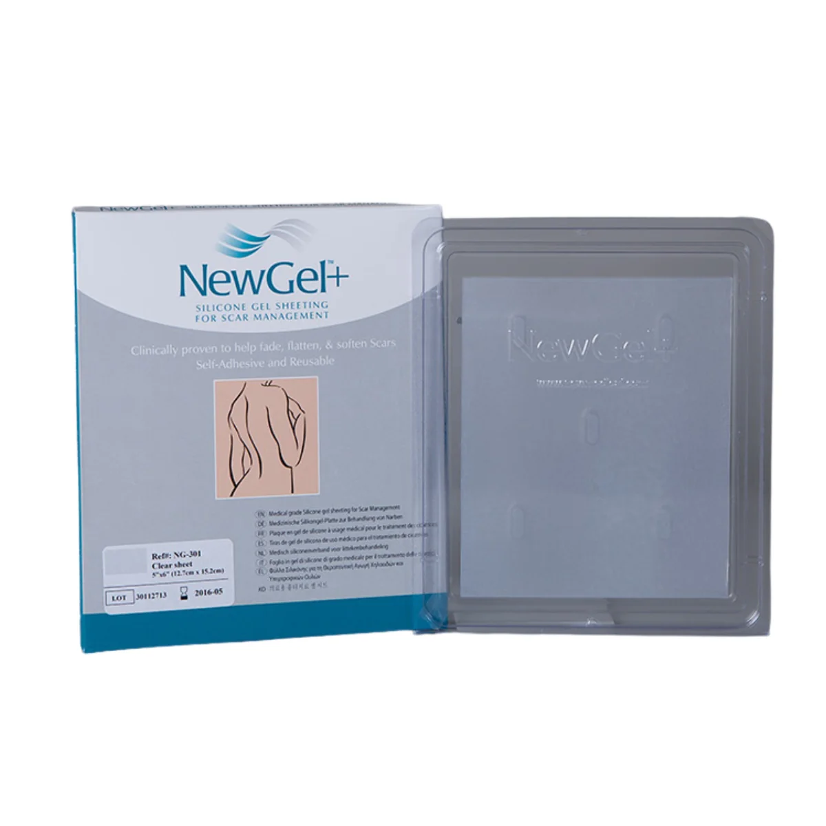 NewGel+ NG-301 12,7 x 15,2 cm silikonová náplast 1 ks průhledná