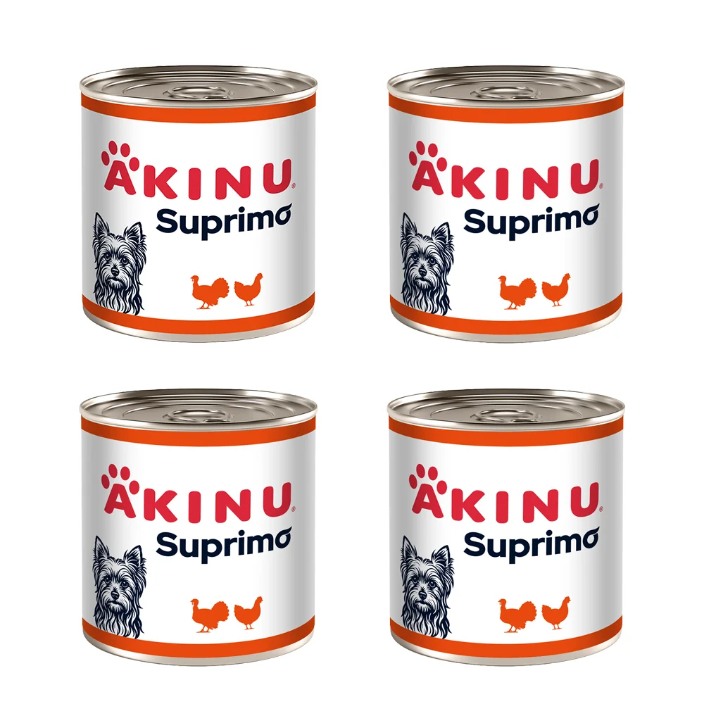 Akinu SUPRIMO Mleté s krůtím konzerva pro psy 400 g MTP 4 ks