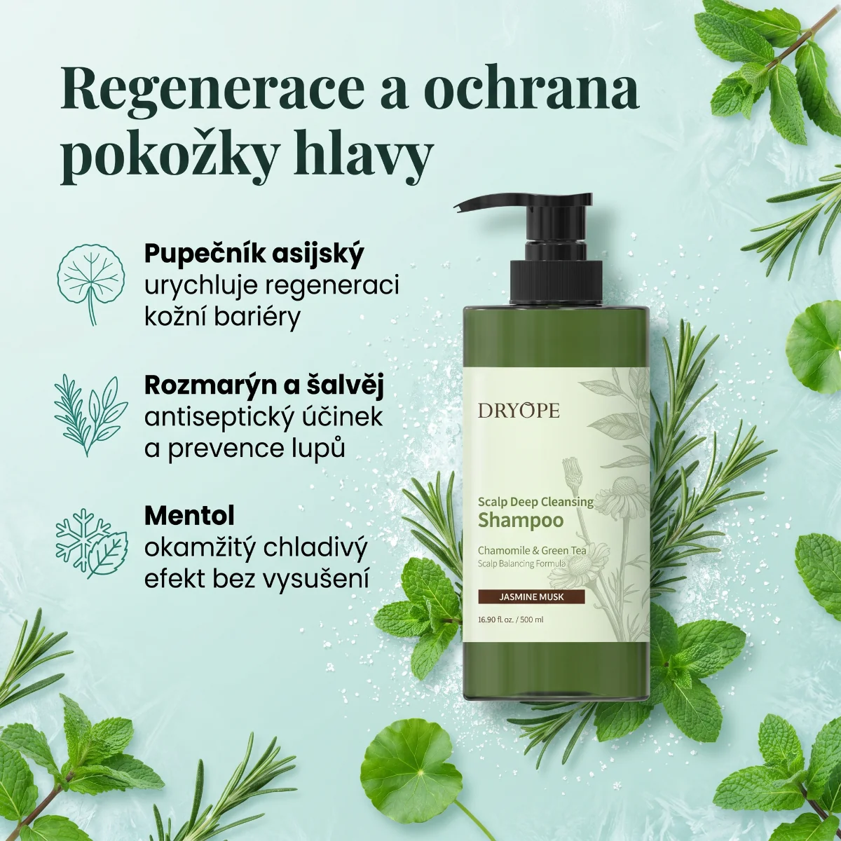 DRYOPE Jasmine Musk hloubkově čisticí šampon 500 ml