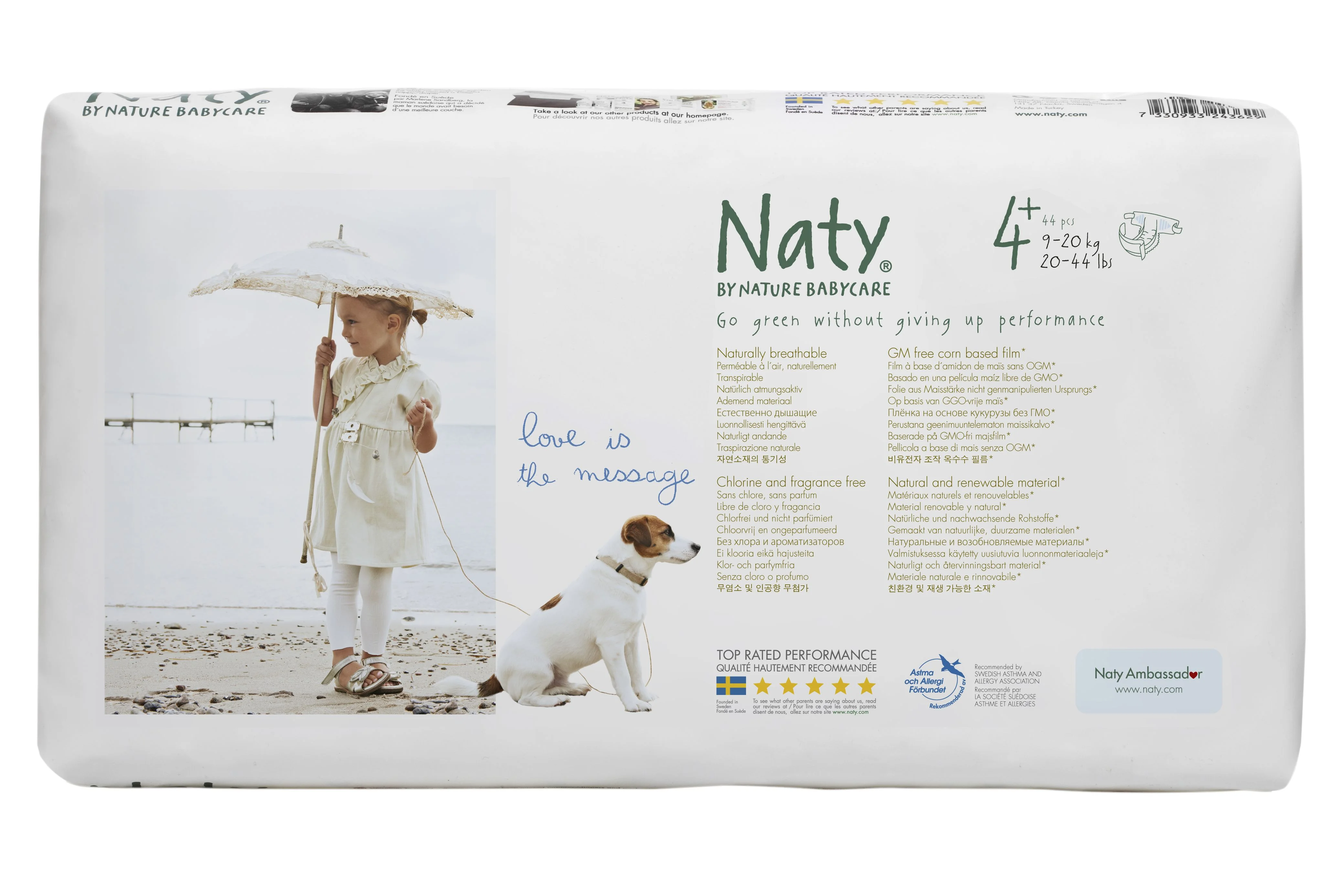 ECO by Naty Maxi+ 9-20 kg dětské plenky eco-pack 44 ks