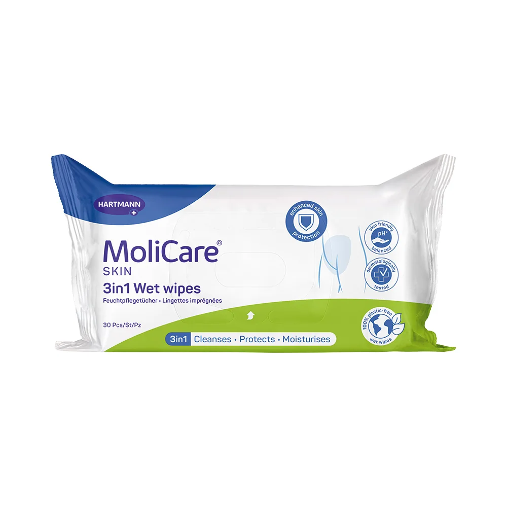 MoliCare Skin Vlhčené ubrousky 3v1 30 ks