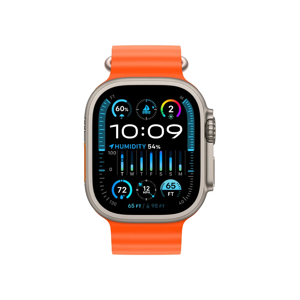 Apple Watch Ultra 2 49 mm smart hodinky Titan/Orange Ocean