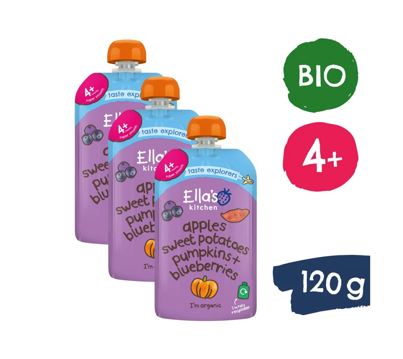 Ellas Kitchen BIO Batáty, dýně a jablko kapsička 120 g