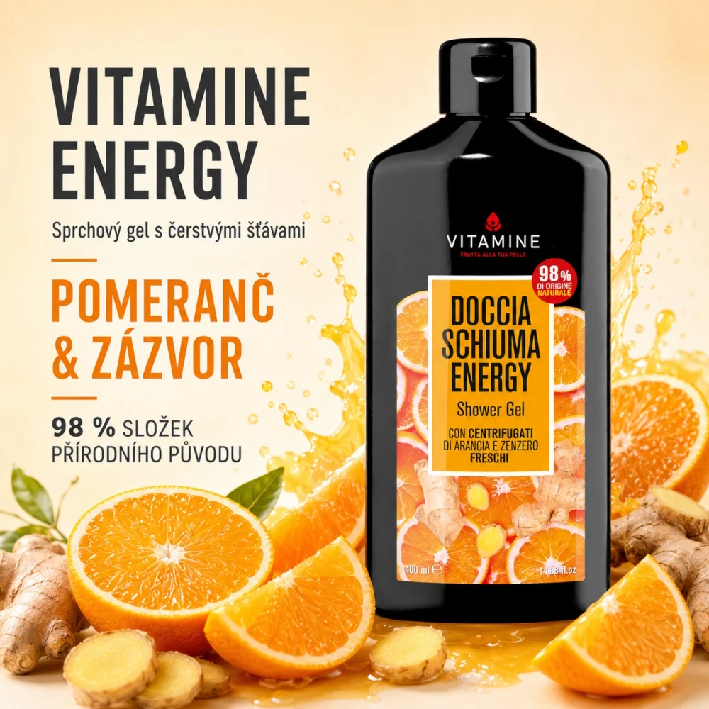 Vitamine Energy Pomeranč a zázvor sprchový gel 400 ml