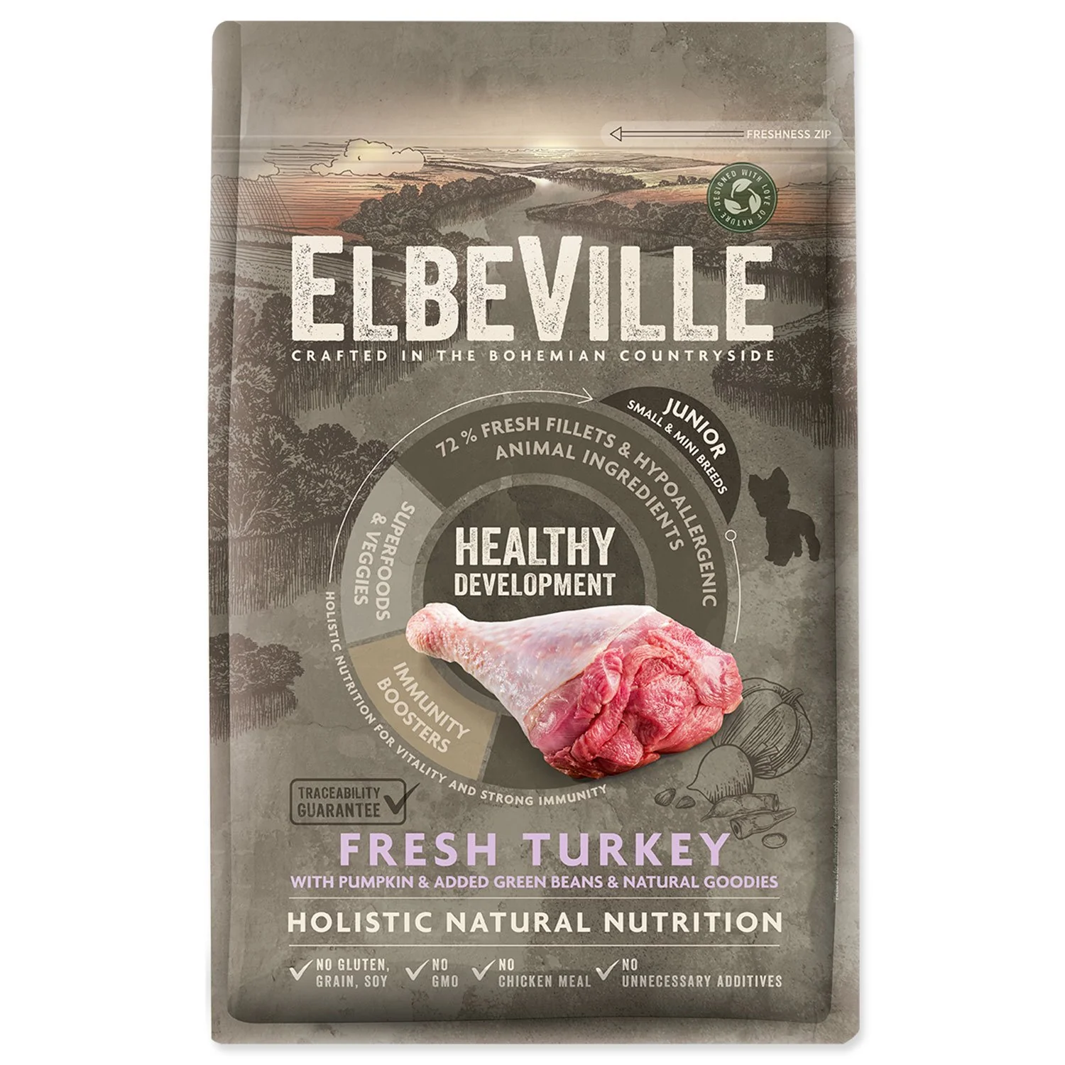ELBEVILLE Krmivo Puppy and Junior Mini Healthy Development Fresh Turkey 4kg