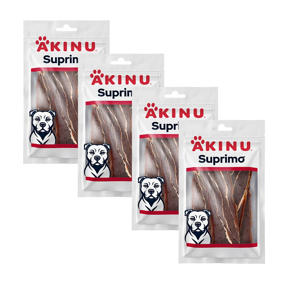 Akinu SUPRIMO Hovězí měkké plátky pamlsek pro psy mramorovaný 75 g MTP 4 ks