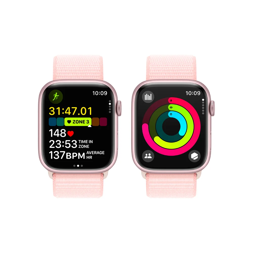 Apple Watch S9 45 mm sport loop smart hodinky Pink