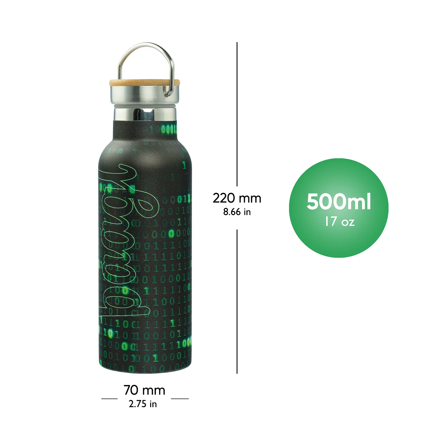 Baagl Termoláhev s bambusovým víčkem Numbers, 500 ml