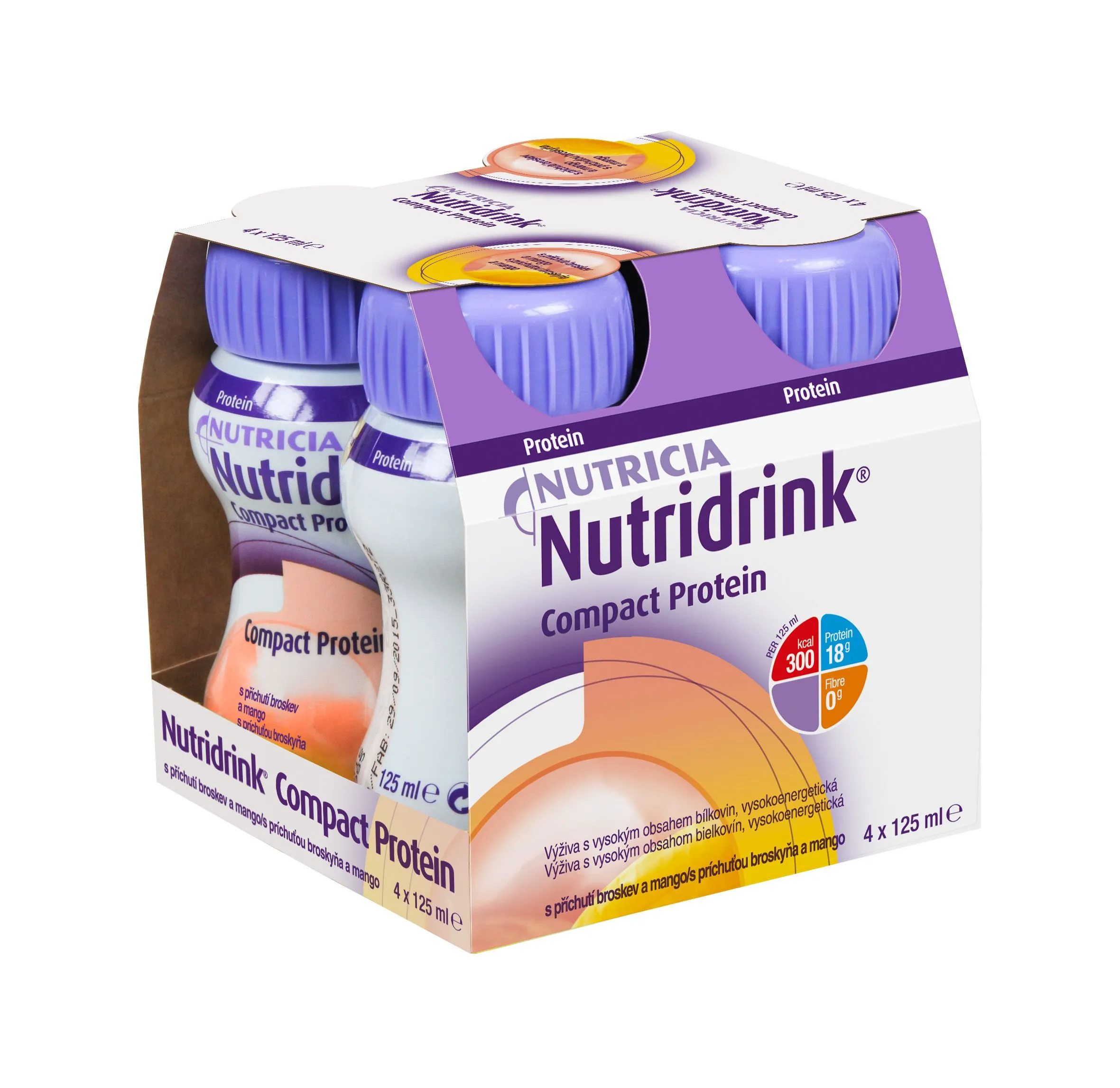 Nutridrink Compact Protein broskev a mango 4x125 ml