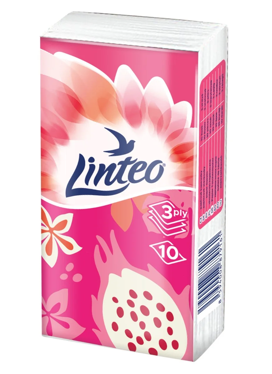 Linteo Papírové kapesníky 3-vrstvé 10x10 ks
