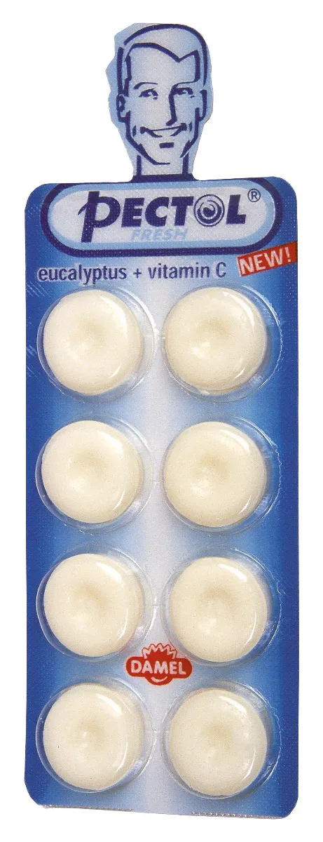PECTOL Dropsy s eukalyptovou příchutí a vitaminem C blistr 8 ks