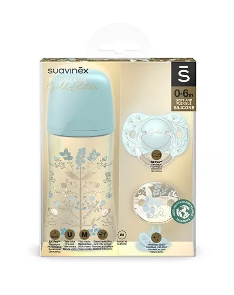 Suavinex Gold Dárkový set 0-6m modrý