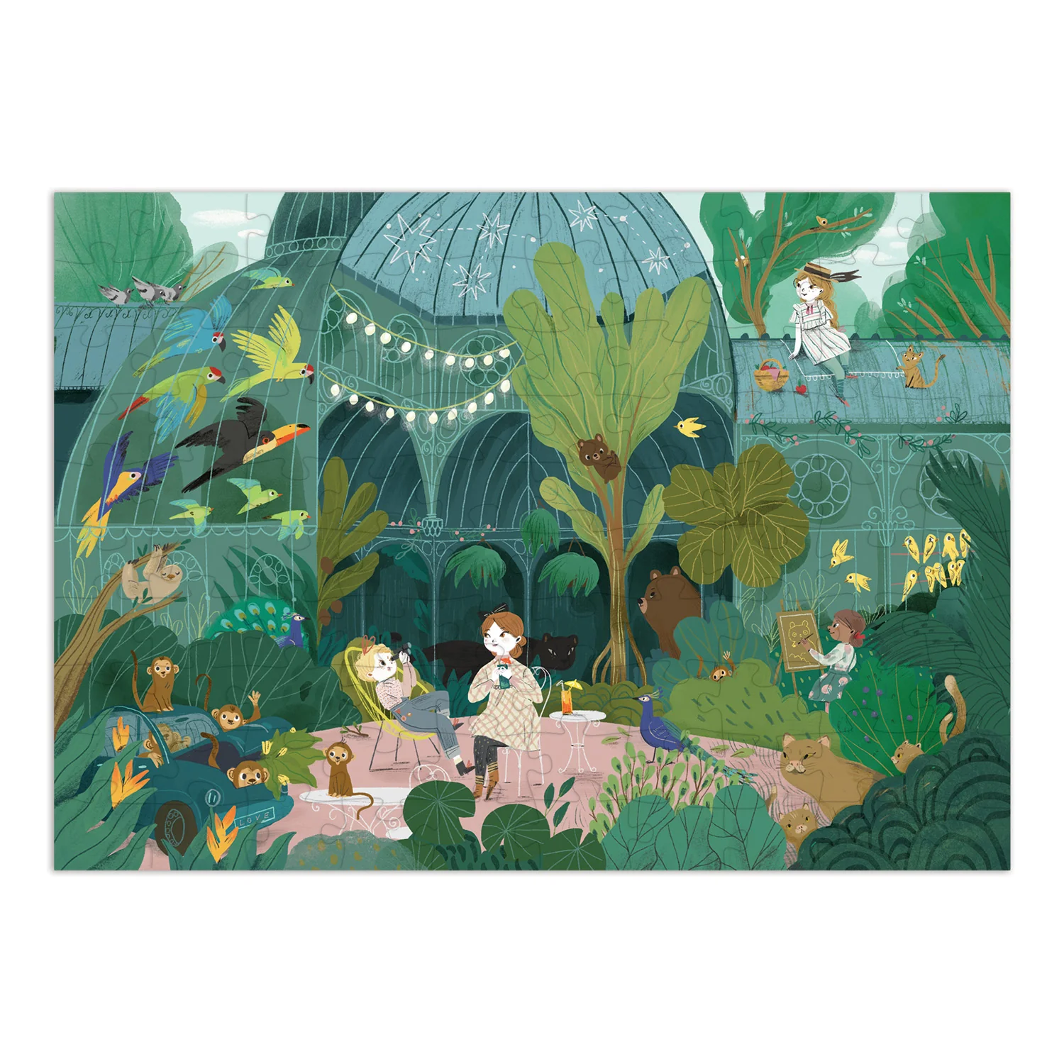 Moulin Roty Puzzle s lupou V zahradě - 100 pcs