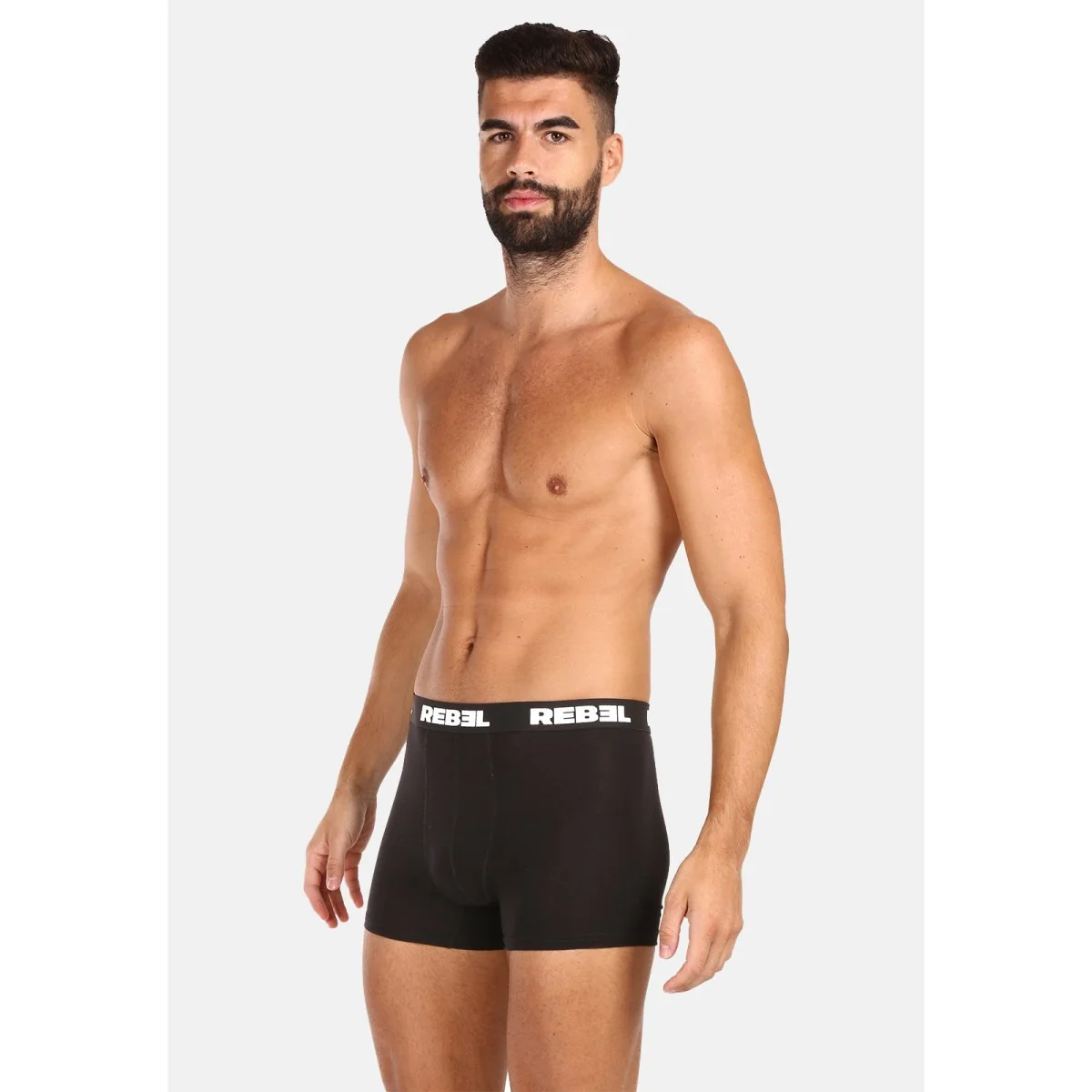 Nedeto 3PACK pánské boxerky Rebel černé (3NBR001) 4XL