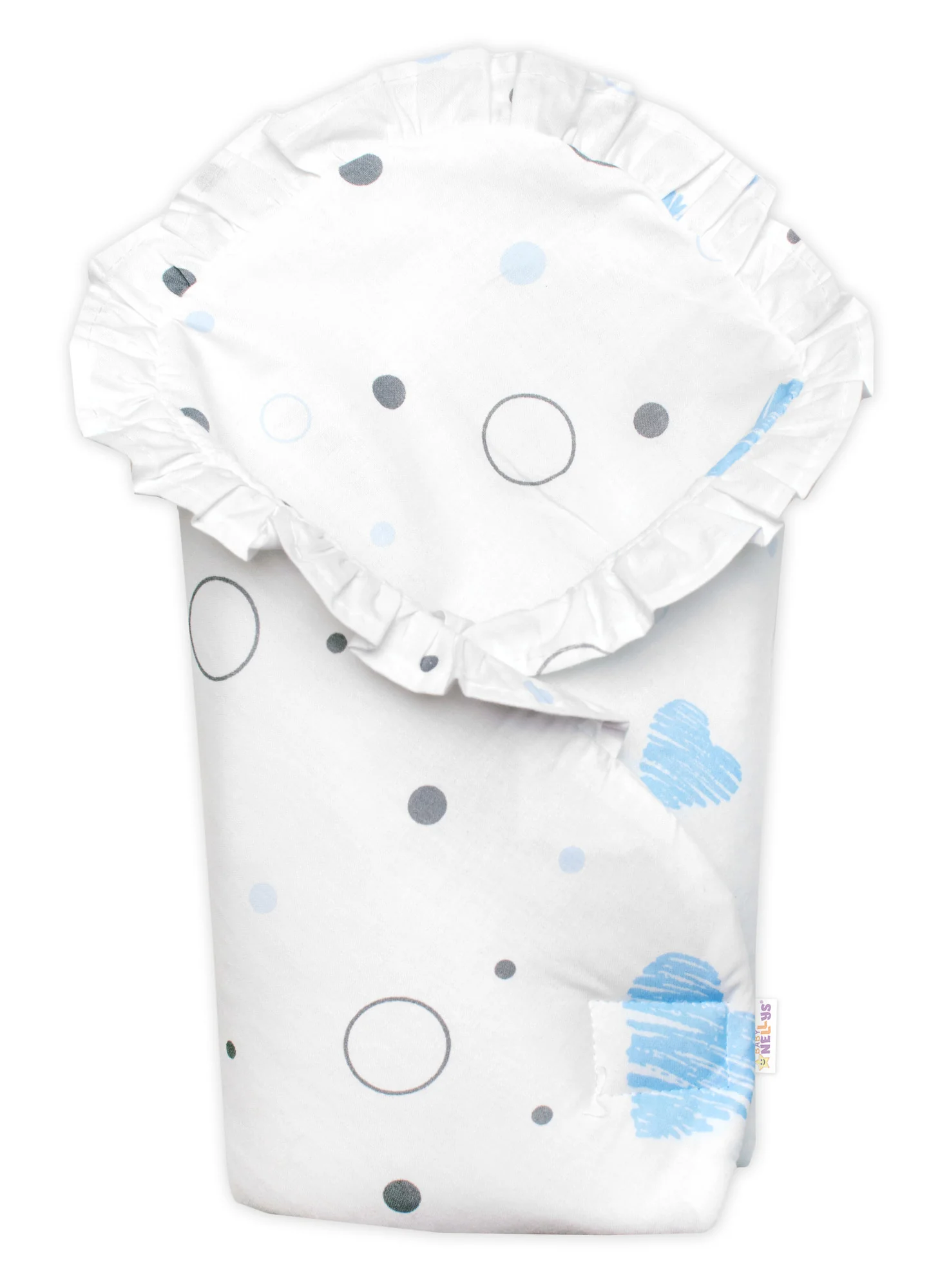 Baby Nellys Sada pro panenku, zavinovačka, peřinka a polštářek, I love boy