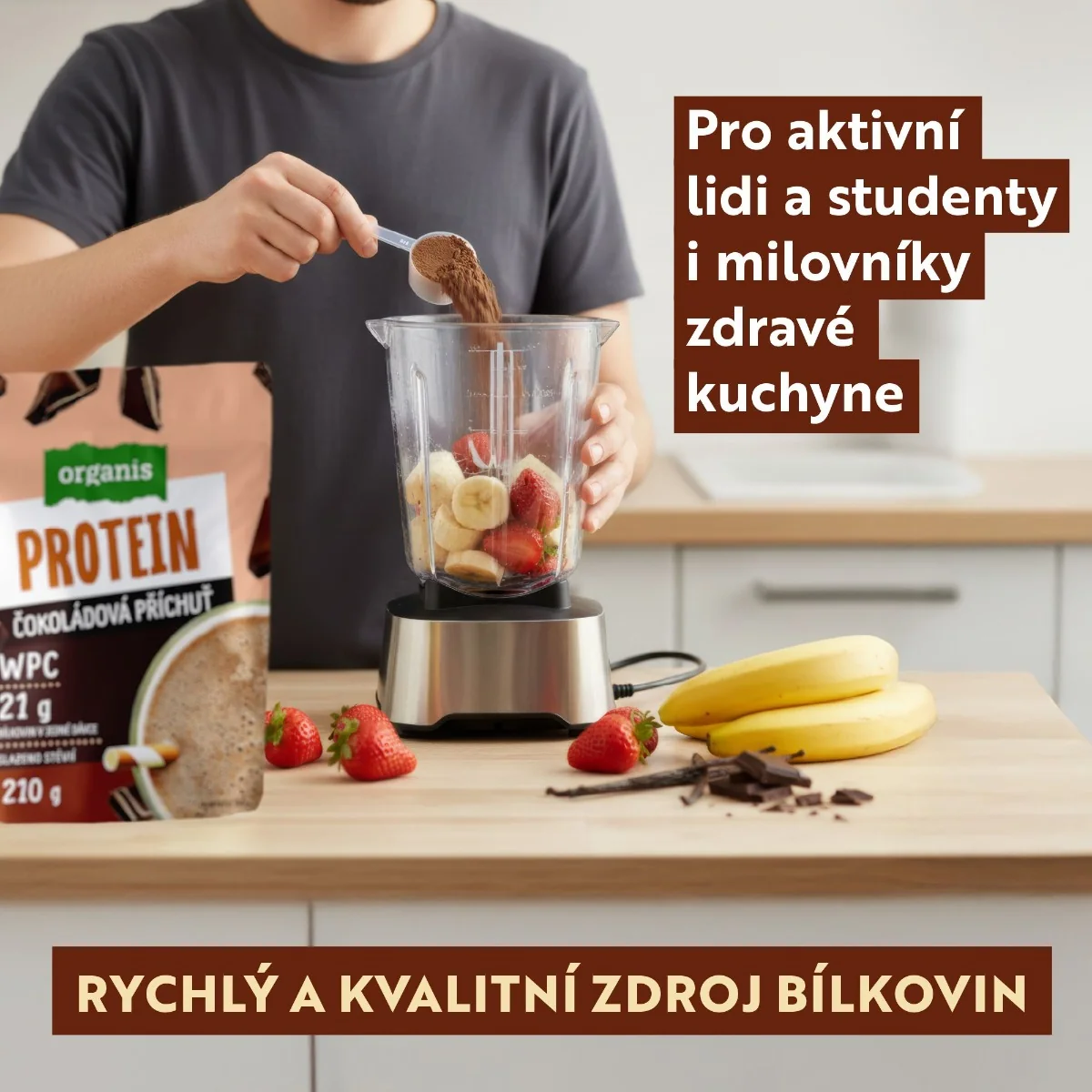 Organis Protein čokoláda 210 g