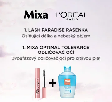 *SLEVA 10 % na společný nákup produktů Loréal paris Paradise Extatic prodlužující řasenka 6,4 ml a Mixa Dvoufázový odličovač očí 125 ml *SLEVA 10 % na společný nákup produktů Loréal paris Paradise Extatic prodlužující řasenka 6,4 ml a Mixa Dvoufázový odličovač očí 125 ml