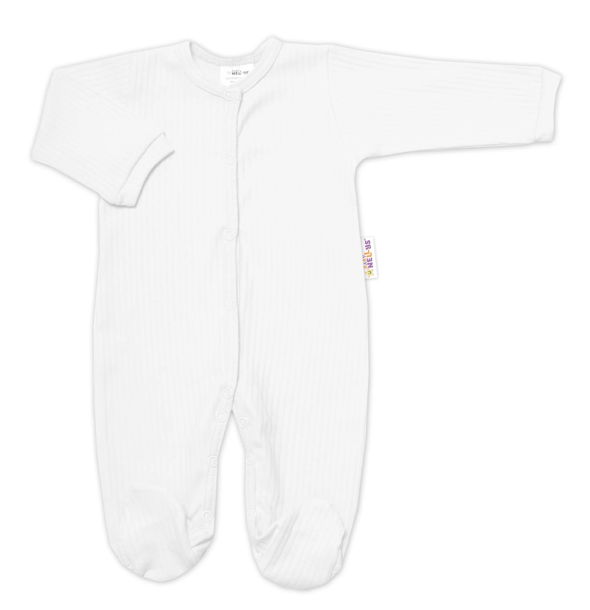 Baby Nellys Praktická 5-dílná žebrovaná soupravička do porodnice BOY, bílá vel. 68
