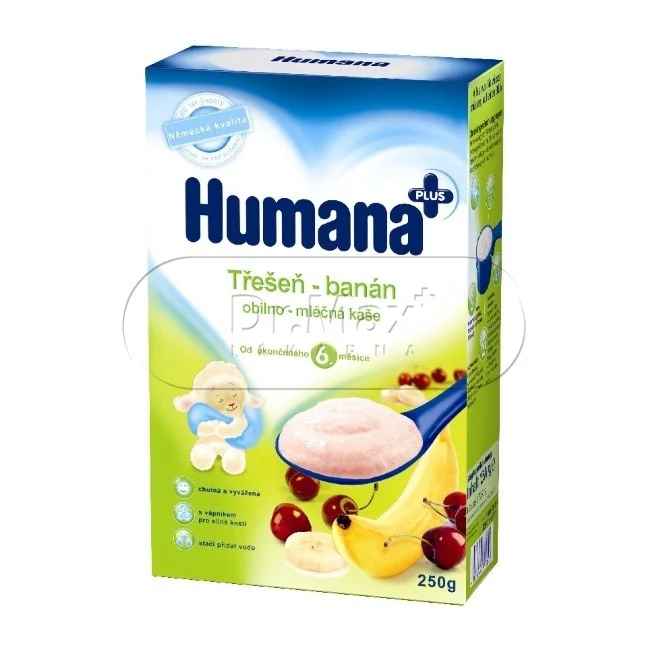 Humana kaše obilno-mléčná 250g banán-třešeň 6M