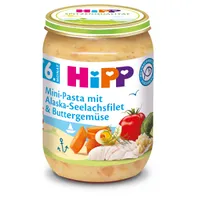 Hipp BABY MENU BIO Mini těstoviny s aljašskou treskou v máslové zelenině